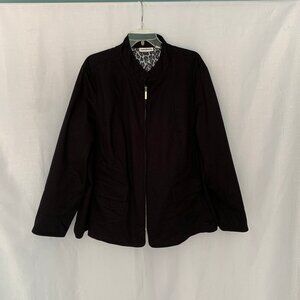 SUSAN GRAVER Cotton Twill Zip Front Jacket